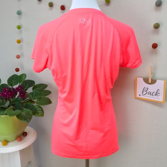 Hi-Vis UA Heatgear Short Sleeve Tech Sport Top - Picture 7 of 14